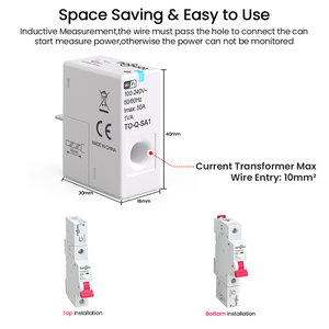 Cho tongou <span class=keywords><strong>mini</strong></span> thông minh năng lượng phụ kiện với Wifi thời gian thực nhiệt độ Giám sát 1-50a kWh trả trước chức năng làm bằng bền - Product Image 3