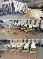Chaise d'étudiant en contreplaqué moderne et durable avec tablette d'écriture pour salle de classe et salle de formation