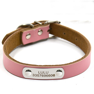 Collar de piel holesale para perro, etiqueta gruesa para grabar - Product Image 4