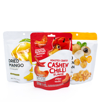 Pochette debout à fermeture éclair imprimée personnalisée Noix de cajou Noix d'arachide Fruits secs Plantain Chips de pomme de terre Snack Sac d'emballage alimentaire
