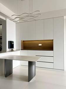 מזנון מודרני מינימליסטי לבן מעץ מלא של JINGSHUN, ארון תצוגה עם 5+ מגירות ומדפים, ידידותי לסביבה, בעל תו תקן CE, לסלון - Product Image 6