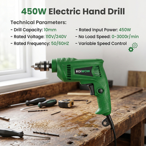 Perceuse électrique à fil de 10 mm de haute qualité OEM personnalisée, mini perceuse électrique portable professionnelle de 450 W pour le bricolage à domicile - Product Image 6