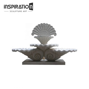 Fontaine d'eau à <span class=keywords><strong>3</strong></span> niveaux de conception personnalisée pour jardin de parc central extérieur en pierre moulée - Product Image 5