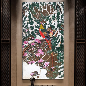 Tranh Tường Thiết Kế Hoa Văn Tùy Chỉnh Tự Làm Bằng Đá Cẩm Thạch Tự Nhiên Tranh Khảm Nghệ Thuật Thủ Công - Product Image 2