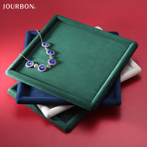 Jourbon Suede And Velvet Jewelry Storage Tray Necklace Pendant Bracelet Jewellery Organizer Storage Box Jewelry Display Trays
