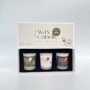 Scatole personalizzate Eco Friendly Private Label sentore profumate Set di <span class=keywords><strong>cera</strong></span> di soia Design candele bianche candela <span class=keywords><strong>cera</strong></span> In vetro con Logo Packaging - Product Image 3