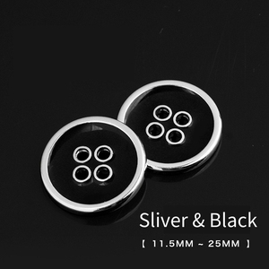 Bán Buôn Chất Lượng Cao Kim Loại Áo Sơ Mi Nút 4-Lỗ Màu Đen Trắng Dầu Nhỏ Giọt & Mạ Vòng Kẽm Hợp Kim May Nút Cho Quần Áo - Product Image 4
