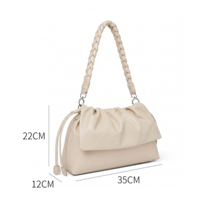 Sac à bandoulière messager pour femme, forme seau, à sangle unique, à porter sous le bras ou en bandoulière, avec cordon de serrage personnalisé - Product Image 2