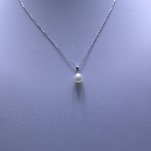 สร้อยคอมุกน้ำจืดรูปหยดน้ำ ขนาด 8.5-9.5 มม. ยี่ห้อ Zhuji พร้อมจี้เงินแท้ S925 ผู้ผลิตขายส่งสร้อยคอจี้คุณภาพ - Product Image 1