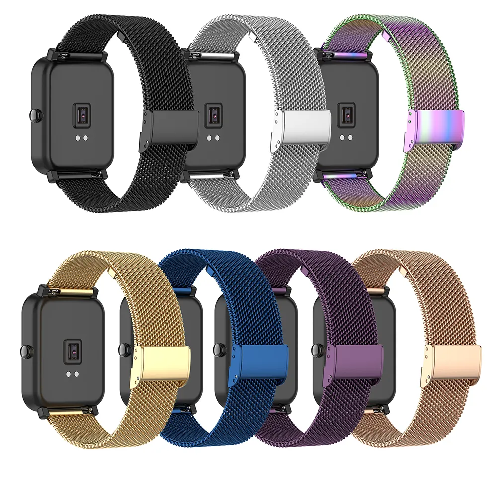 Tschick Milanese Loop Band For Amazfit Bip S strap Stainless Steel Samsung galaxy watch 46mm Milanese Bands 20mm