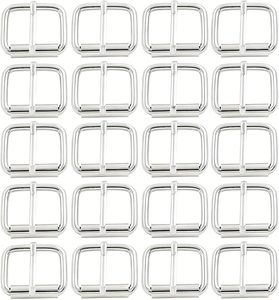 BIKICOCO Roller Buckle X <b>Heel</b> Rolling Bar Buckles For Bags Leather Webbing Straps Silver Pack Of - Product Image 1