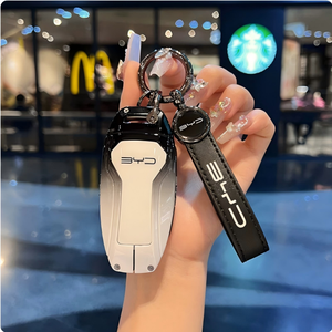 ปลอกกุญแจรถยนต์สำหรับ <span class=keywords><strong>BYD</strong></span> Atto 3 Dolphin Seal Han Tang Song Plus Yuan Plus พร้อมพวงกุญแจ อุปกรณ์ตกแต่งรถยนต์ - Product Image 4