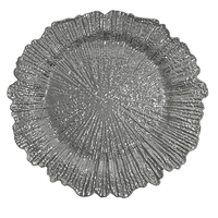 Assiettes de présentation de luxe en plastique PS durable, or et argent, à motif personnalisé, pour service de poisson, hôtels et fêtes, Marque WOJU