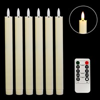 Bougie électronique LED réaliste sans fumée, à télécommande, avec flamme mobile en forme de balle, longue tige en plastique, pour décorations de fêtes et mariages