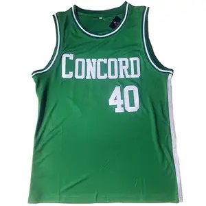 Toptan yüksek kalite genç basketbolu giyim forması yeşil Shawn Kemp #40 lise basketbol forması üniforma