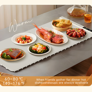 จานอุ่นอาหารแบบพับได้ OEM ซิลิโคน อิเล็กทรอนิกส์ ปรับอุณหภูมิได้ พร้อมระบบล็อคป้องกันเด็ก สำหรับใช้ในครัวเรือน - Product Image 2