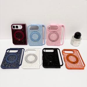 Funda Magnética para Teléfono con Placa Trasera de Diamantes para iPhone Duo con 360 Grados de Protección, Venta al Por Mayor °   Soporte de Anillo con Carga Inalámbrica y Cubierta Rígida Antigolpes - Product Image 2