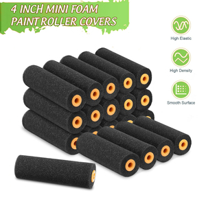 Mini <span class=keywords><strong>Rodillo</strong></span> de Pintura de Espuma Negra de Alta Densidad de 4 Pulgadas para Paredes, Bricolaje, Industrial, OEM, Brinda Acabados Lisos para Superficies Planas - Product Image 3