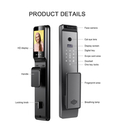 Serrure de porte intelligente numérique entièrement automatique Home Security AF032, déverrouillage par reconnaissance faciale et empreintes digitales, contrôle WiFi via l'application Tuya
