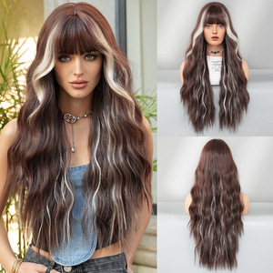 Peluca Navideña Sintética Resistente al Calor de 26 Pulgadas, Transpirable, con Ondas Naturales, Color Borgoña, para Mujer, para Fiestas - Product Image 4