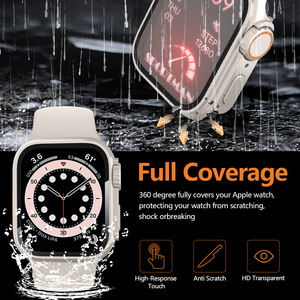 Second Change Ultra 1/2 Carcasa de vidrio templado de 49mm, para <span class=keywords><strong>Apple</strong></span> <span class=keywords><strong>Watch</strong></span> Series 6-8 40/41/44/45mm Funda protectora-Impermeable - Product Image 4