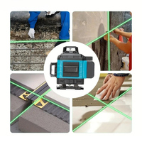 Niveau laser vert 4D industriel 16 lignes auto-nivelant, laser croisé vertical et horizontal haute précision avec trépied et boîte