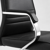 Chaise de bureau de direction à dossier haut en cuir, pivotante, noire, avec verrouillage d'inclinaison, ergonomique, pour bureau
