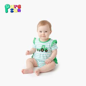 Puresun Boutique Op Maat Gemaakte Bubble Pyjama's Newborn Romper Set Kinderen 100% Biologisch Katoen <span class=keywords><strong>Baby</strong></span> Rompers - Product Image 3