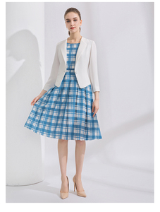 Minzestyle - <span class=keywords><strong>Traje</strong></span> <span class=keywords><strong>de</strong></span> Negocios <span class=keywords><strong>para</strong></span> <span class=keywords><strong>Mujer</strong></span>, Primavera y Otoño, Cuello en V, Manga 3/4, Corte Entallado, Blanco, con un Solo Botón, Transpirable - Product Image 4