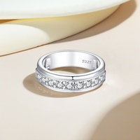 Bagues de mariage personnalisables en argent sterling 925 plaqué rhodium avec zircone cubique taillée, sertissage pavé classique, pour femme, idéales pour les fêtes