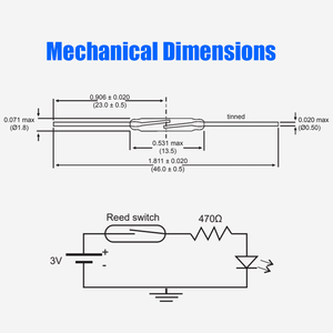 GBeelee BL-JGHG-H1.8X13.5C normalement ouvert magnétique Glass Reed <span class=keywords><strong>Switch</strong></span> 1.8X13.5mm micro Dry Reed <span class=keywords><strong>Sensor</strong></span> - Product Image 6