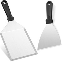 Presse à hamburgers en acier inoxydable avec poignée antidérapante, 3 spatules de barbecue, outils de grillade, kit de presse à burgers
