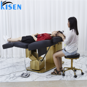 Kisen 2025 Neues Design Bestseller Friseursalon-Möbel Elektrischer Schwarzer Leder-Shampoo-Stuhl <span class=keywords><strong>Massage</strong></span>-SPA-Liege mit Goldbasis - Product Image 5