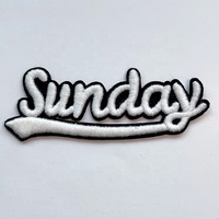 Lettres bouffantes brodées 3D écologiques, badges thermocollants en forme de fleur pour chapeaux, vêtements et chemises