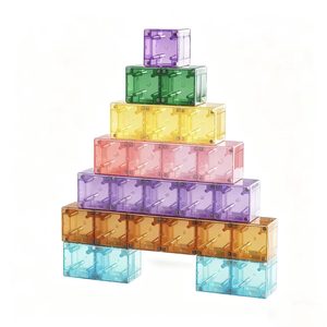 Blocs de construction en plastique pour enfants de 0 à 3 mois, apprentissage précoce éducatif, cube de couleur unie, assemblage amusant - Product Image 2