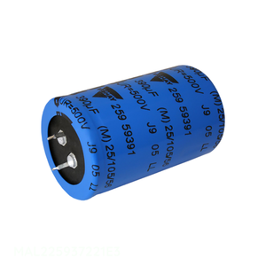 Condensador de canal del fabricante 220 uF MAL225937221E3 de orificio pasante, de aluminio, 220uF 20% 450V, tipo SNAP TH - Product Image 1