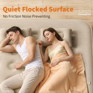 <b>Inflatable</b> Headboard Bed Removable Air Mattress Rectangular Minimalist Style For Indoor Outdoor Camping Home Use - Product Image 4