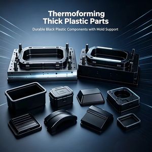 Molde de termoformado al vacío de plástico de calibre grueso para piezas industriales negras, cubiertas y bandejas - Product Image 1