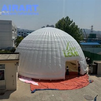 Tente gonflable géante de taille 12m de haut, tente dôme blanche gonflable pour ornements de fête