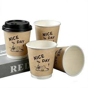 使い捨てカスタム印刷紙コップ（16オンス、12オンス、8オンス）ロゴ入り蓋付き、ホット＆コールドドリンク用、二重壁紙コップ（コーヒー・紅茶用） - Product Image 3