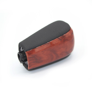 Pommeau de levier de vitesse ergonomique en plastique noir brillant, grain de bois, argenté, électroplaqué, pour Toyota Land Cruiser Prado - Product Image 3