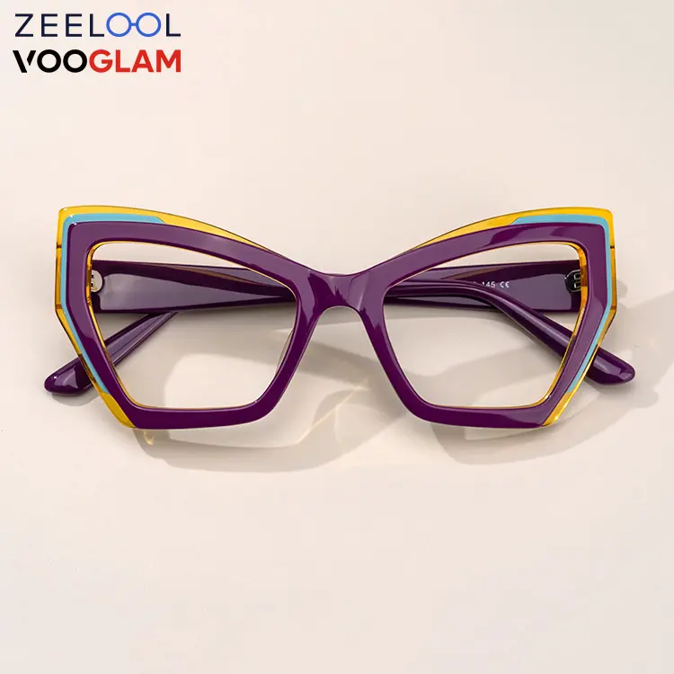 Zeelool Vooglam brand optical women eyeglasses frames acetate eyewear glasses pink green black yellow purple eyeglasses frames