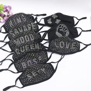 2021 Dua Belas Masker Wajah Cetak Konstelasi Dapat Dicuci Desain Kustom Mode Pesta Wajah Berlian Imitasi Masker Wajah - Product Image 4