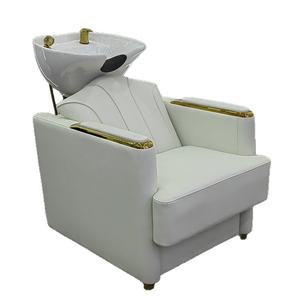 Chaise de salon de coiffure de haute qualité, personnalisable, avec bac de lavage, lit de lavage, chaise de shampooing noire - Product Image 1