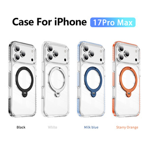 Custodia per iPhone 17 Pro Max, con supporto girevole a 360°, magnetica, trasparente, rigida, antiurto, compatibile con iPhone 12/13/14/15 Pro Max/17 Pro - Product Image 1
