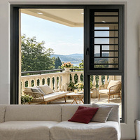 Fenêtre à battant en aluminium gris série 110 à rupture de pont thermique, design moderne et minimaliste, insonorisation pour salon, rénovation