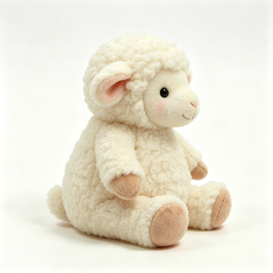 Cordero de peluche personalizado, almohada suave de oveja, cordero de peluche de lana rizada y esponjosa, adorable cordero de peluche color crema - Product Image 3