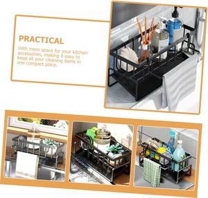 Organizador de Fregadero de Cocina Moderno de Metal Dibangni, Resistente al Óxido, Dispensador de Jabón para Platos, Soporte para Esponja para Encimera - Product Image 3