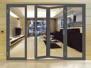 Pantalla plegable de vidrio templado de aleación de aluminio de diseño moderno, uso interior, superficie acabada de red de acero inoxidable plegable - Product Image 4