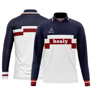 Maglia da Calcio HEALY Personalizzabile <span class=keywords><strong>Vintage</strong></span> 100% Poliestere a Maniche Lunghe Traspirante Comoda Elegante con Scollo a V - Product Image 1